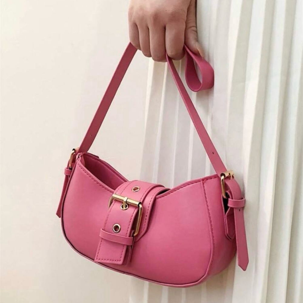 Crossbody Shoulder Bag/ Belt Decoration Vintage Style PU Leather Zipper Closure